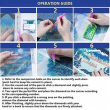 Pintura de Diamante 5D DIY | Kit Completo de Mosaico com Strass e Discos de Vinil Vintage. "Perca a Mente, Encontre a Alma" Arte de Parede em Diamante HD. Presenteie com Pintura de Diamante, Concentre-se e Acalme seu Humor com um Projeto DIY. - diamante redondo - Ver 9