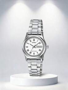 Casio Women's Wrist Watch, STANDARD Series Retro Small Round Minimalist Quartz Movement Stainless Steel Strap, Japanese/Korean Style Silver Dial - Silver - View 1