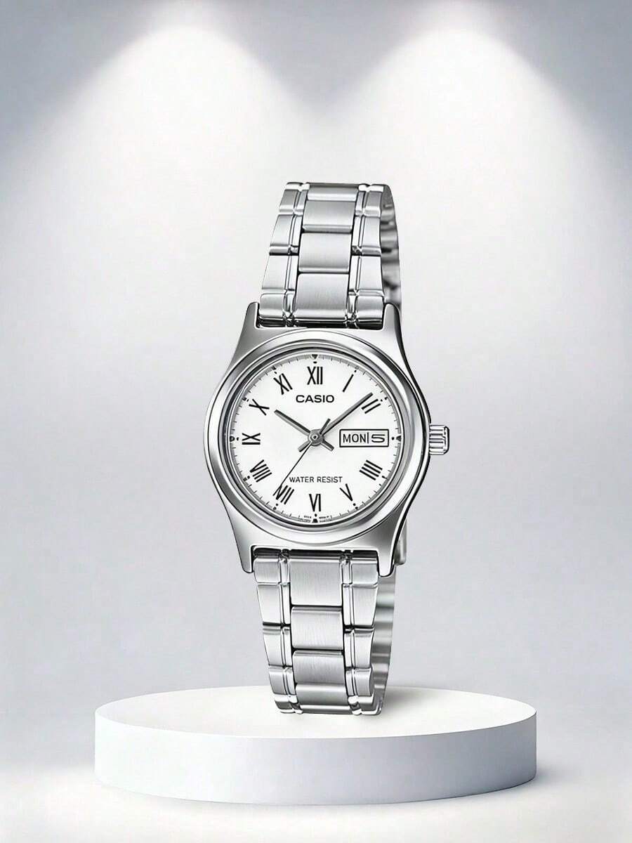 Casio Women's Wrist Watch, STANDARD Series Retro Small Round Minimalist Quartz Movement Stainless Steel Strap, Japanese/Korean Style Silver Dial - Silver - View 1