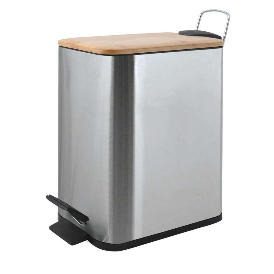 Interior Well Home ERIK 5L Pedal Bin In Silver - 14x28x29cm - Silver - View 1