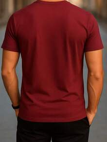 Men's Crew Neck T-Shirt - NEW - Burgundy - View 2
