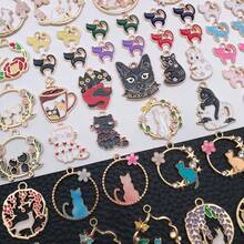 1包珐琅猫咪吊坠，合金珐琅材质，可爱动物造型，萌萌哒小猫咪吊坠，可用于手链、DIY项链、耳环、钥匙扣等手工饰品制作。 - 彩色 - 查看 3