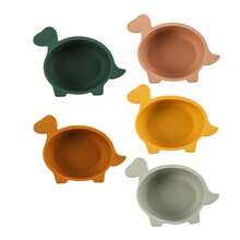 硅胶婴儿喂食碗，带动物造型手柄，适合婴幼儿的餐碗 - 彩色 - 查看 8