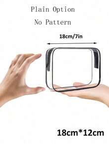 1个PVC拉链密封化妆包，优雅金属拉链，轻便耐用，不易褪色，适合女性和女孩，易于清洁，时尚实用，是旅行、度假、返校、学习用品的必备品。 - 彩色 - 查看 12