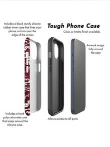 Fashion Phone Case - Lace Pattern Phone Case Compatible With Apple 11, 15, 14, 13, 16PM, 17 Series | Typesetting Phone Case Aesthetic Phone Case | Street Style Phone Case | Shock-Proof Protection | Gift For Young Girls - Multicolor - View 5