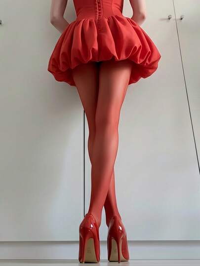 Bordeaux Allure Sheer Tights - Ultra-Stretchy & Sculpting For A Deeply Sexy Silhouette