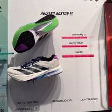 Adidas Men's ADIZERO BOSTON 13 Running Shoes - Black and White/purple - View 3