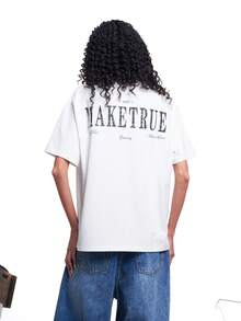 MT99 Casual Football Graphic Round Neck Short Sleeve "Vacay Vibes" T-Shirt - White - View 3