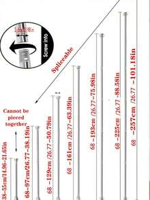 可调节伸缩浴帘杆，无需钻孔，适用于浴室柜、阳台等，免钻孔可伸缩杆 - 彩色 - 查看 19
