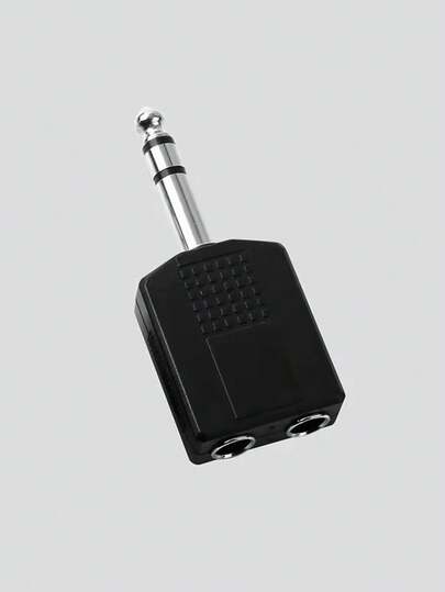 Conector macho de 1/4" a 2 hembras de 1/4", adaptador de interconexión de audio estéreo de 6.5 mm de 1 a 2 apto para guitarra y micrófono