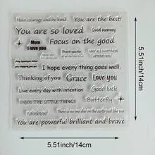 Handmade DIY Photo Album & Card Decorative Transparent Rubber Stamps, Transparent Stamps With Inspirational Quotes - Seal - View 10