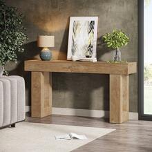 Tribesigns 63-Inch Long Console Table, Wooden Rectangular Sofa Table Behind The Couch, Farmhouse Entryway Table For Entrance, Hallway, Living Room (Natural) - Brown - View 4