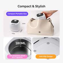 2-In-1 Ultrasonic Cleaner Machine For Nail Tools, Jewelry, Rings, Watch Strap With UV Sterilization, 48KHz, 6oz SUS304 Stainless Steel Tank Nail Tool Sterilizer For Nail Bit, Nail Brush And Nail Cutter - White - View 6