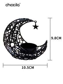 choxila 1pc Metal Candle Holder, Moon Candle Holder, Eid Ramadan Candle Holder, Decorative Metal Lantern For Gift And Coffee Table Centerpiece, Candlestick For Home, Office, Wedding Decorations - Moon Candle Holder - View 9