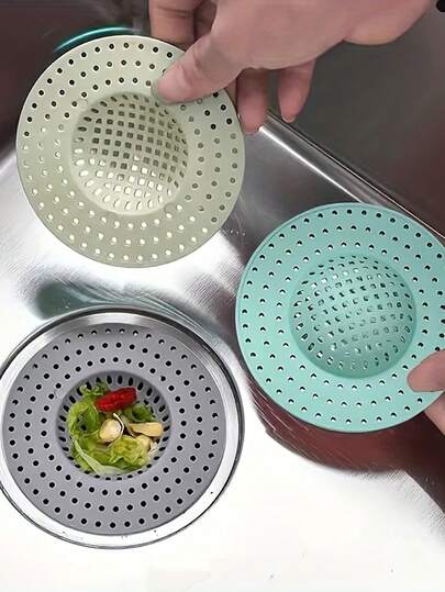 1 pieza Filtro de drenaje para fregadero de cocina y baño, filtro de drenaje de piso, cubierta para prevenir el bloqueo y las plagas en el inodoro, filtro de fregadero de cocina, filtro de drenaje de piso con diseño de agujero apretado para prevenir plagas y , color aleatorio