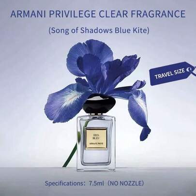 Armani Nobility Fragrance (Sången om den blå draken) 0,254 fl oz/7,5 ml, 1 st, Fräsch och naturlig doft, Resestorlek, Ingen spray, Noter av irisrot, Violpulver, Mjuk tvål