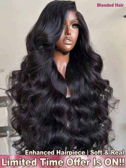 200% 密度 34 英寸水波纹高清透明 5*5 13*4 蕾丝前额假发，无需胶水，自然黑色 - 真人发，预先修剪、拉直、熨烫，蓬松波浪蕾丝前额假发，自然发际线和婴儿发 - 即戴即用，巴西原生发，无需胶水，无需技巧，蕾丝闭合假发，前额无胶 - 优雅款式，适合所有种族，预先拔毛、预先漂白，中分假发，真人前额假发，无胶编织假发，适合女性日常佩戴，混合发