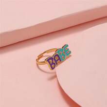 Anillos de dibujos animados para niñas, anillo ajustable coreano con flores y animales coloridos para hija, mariposa, dulces, anillos pequeños, regalos de Año Nuevo Kawaii 19PO - C073 - Ver 34
