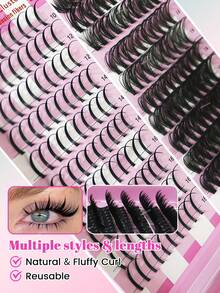 Beginner-Friendly DIY Lash Extension Kit, Lash Bond & Seal Glue, Spiky Fairy Individual Cluster Lashes, Reusable Eyelashes - Multicolor - View 4