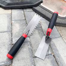 Juego de herramientas para azulejos de hormigón, paquete de 2 paletas de margen planas y cuadradas de acero al carbono, herramie - Ver 6