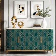 Dark Gre1en And Gold Peel And Stick Wallpaper Geometric Art Deco Wallpaper Gre1en Contact Paper For Cabinets Gold Line Hexagon Stripe Wall Paper Roll Removable Bathroom Walls Cover 17.5\X79\ - 17,5 inch x 79 inch - Xem 5