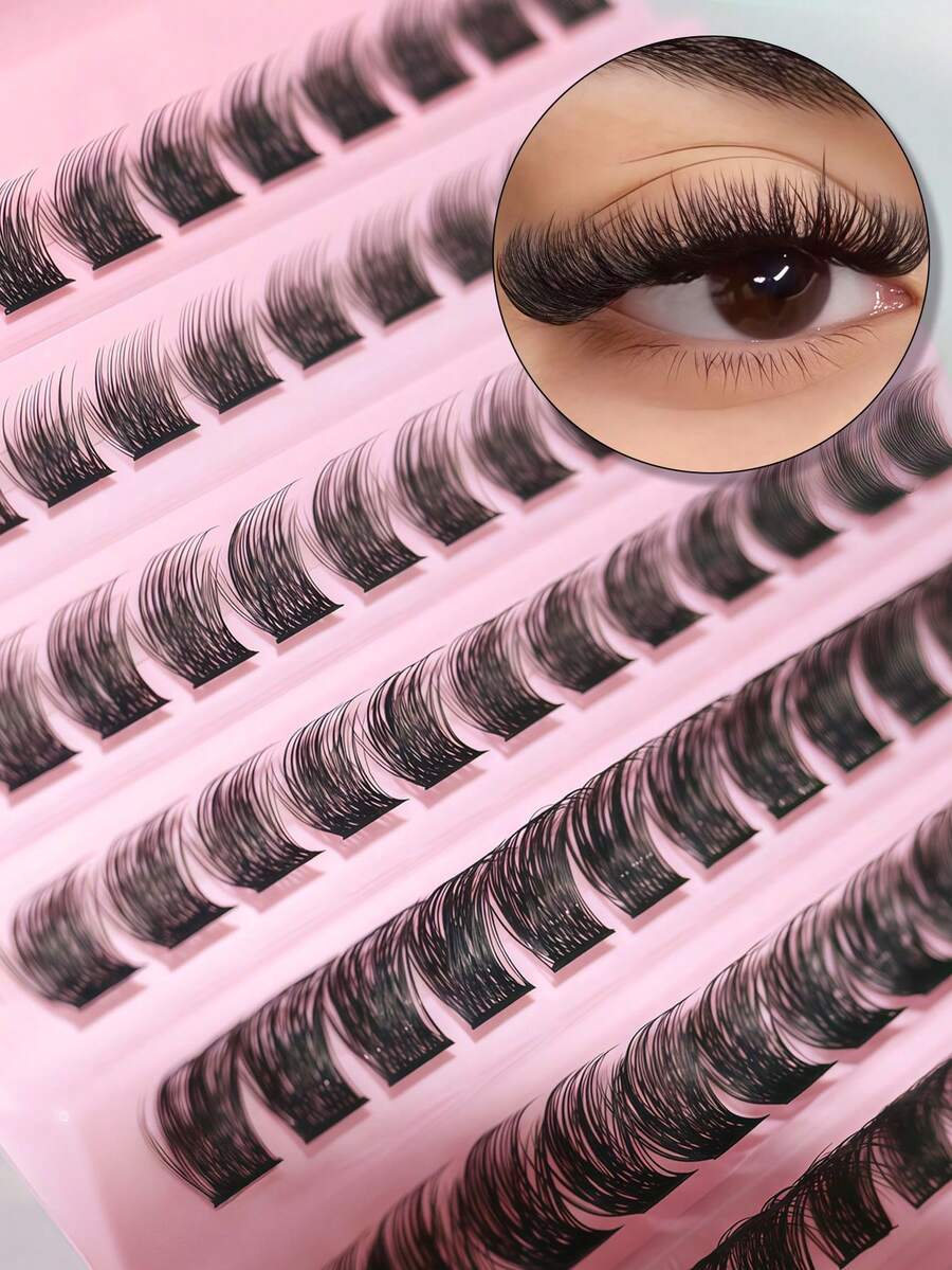 Beginner-Friendly DIY Cartoon Style D-Curl Eyelash Extensions, Densely Packed Soft & Lightweight Individual Lashes, Easy To Create Perfect Makeup At Home