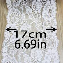 (3m/Roll)Width 17cm White Elastic Lace Hollowed Out Clothing Design Curtain Matching - Mixed Colors - View 4