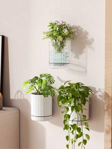 Chậu cây treo tự tưới nước - Thích hợp cho văn phòng và ban công, treo tường, phù hợp với cây trồng trong đất, cây trồng thủy canh và hoa tươi, không cần khoan. - Chậu hoa treo tường tự mồi - Xem 7