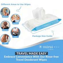 Mirai Clinical'S Deodorizing Body Wipes For Women &Amp; Men - Cleansing &Amp; Refreshing Deodorant Wipes Women &Amp; Men Love - Fights Nonenal Body Odor - For Whole Body Usage - Unscented - 3 Packs - ColorA - 查看 2