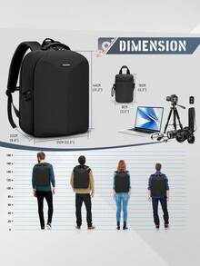 NEWHEY Mochila para cámara con carcasa rígida para DSLR/SLR, impermeable, con compartimento para portátil de 15.6 pulgadas, estuche profesional para cámara con funda contra la lluvia, mochila para fotografía con estuche para lente de cámara - Multicolor - Ver 8