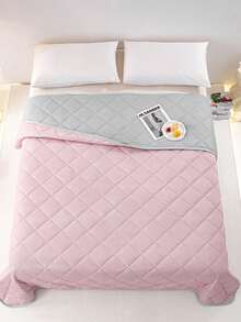 1pc Soft & Comfortable Minimalist Style All-Season Quilt, Lightweight & Breathable Blanket (No Pillow Case Or Bedsheet), Suitable For Single/Double Bed, Hotel, Camping, Home Decor, Machine Washable - Rouge - View 6