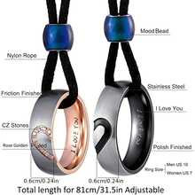 2pcs/Set Stainless Steel Heart Shaped Couple Necklace Set - Gold - View 2