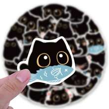 40pcs Cute Cat & Coal Ball Stickers - Decals For Journals, Water Bottles, And IPads, For Gift Bags, Envelope Seals, Party Decoration, Office Supplies, Perfect For Winter, New Year - Multicolor - View 4