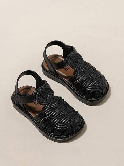 1双2026新款儿童编织凉鞋，复古罗马风格童鞋，适合夏季穿着