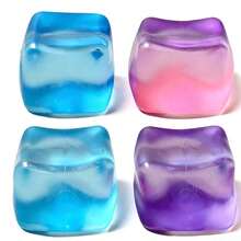 Squishy-5.5cm Large Ice Cube Squeeze Toy - Extra Large Ice Cube Squeeze Toy - Giant Ice Cube Squeeze Toy - Maltose Ice Cube Squeeze Toy - Transparent And Malleable - Stress Relief - Anxiety Relief - Durable - Desktop Decoration - Easter Gift - Stress Relief Item - Birthday Gift - Perfect Gift - Surprise Gift! - Multicolor - View 2