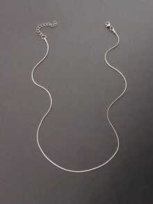 1 chiếc dây chuyền đeo xương đòn tròn mỏng bằng thép không gỉ màu bạc, kiểu dáng thể thao đơn giản, phù hợp cho cả nam và nữ. - Nhiều màu - Xem 2