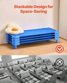 Sillones reclinables para niños - Longitud estándar, juego de 4, azul - Ver 4