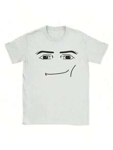 Boys' Easter Bunny Print T-Shirt, Cotton 100% Crew Neck Cute Top, Easter Outfit, Girls Summer Outfit, Toddler Boy Clothes, Anime Robot Robloxs Face T-Shirts Women Fun Tees Crew Neck Short Sleeve T Shirts Women Clothing Harajuku T Shirts Tee Summer Tops Kids Clothes Boys, Baby Tees For Women, Regular Fit For Children, Spring/Summer Collection, Soft And Breathable Cotton, Comfortable Fit Short Sleeve T-Shirt, Perfect For Concerts And Festivals, Casual Wear, Perfect Gift For Kids, Party Favors For Kids - trắng - Xem 1