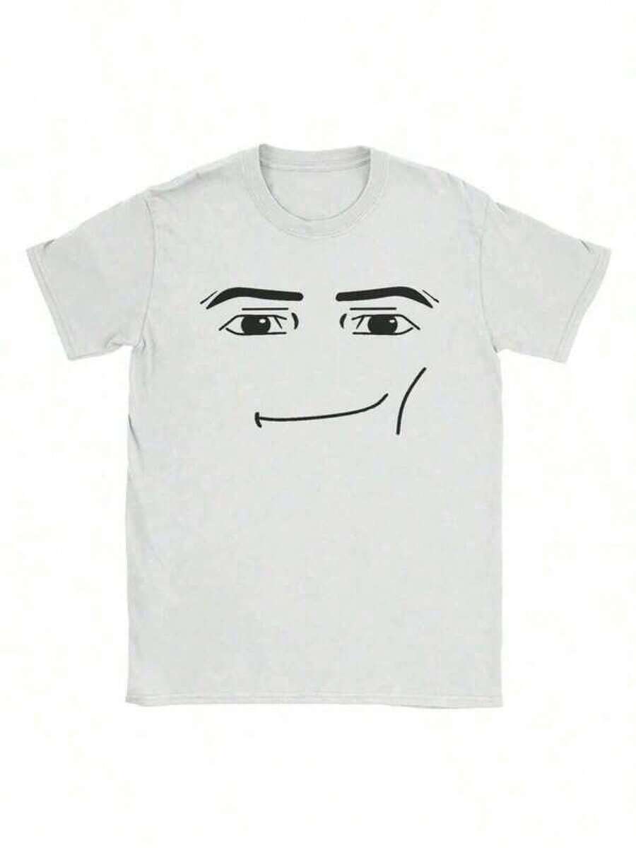 Boys' Easter Bunny Print T-Shirt, Cotton 100% Crew Neck Cute Top, Easter Outfit, Girls Summer Outfit, Toddler Boy Clothes, Anime Robot Robloxs Face T-Shirts Women Fun Tees Crew Neck Short Sleeve T Shirts Women Clothing Harajuku T Shirts Tee Summer Tops Kids Clothes Boys, Baby Tees For Women, Regular Fit For Children, Spring/Summer Collection, Soft And Breathable Cotton, Comfortable Fit Short Sleeve T-Shirt, Perfect For Concerts And Festivals, Casual Wear, Perfect Gift For Kids, Party Favors For Kids - trắng - Xem 1