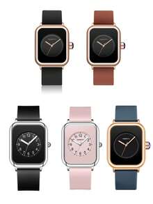 REBIRTH 1pc Women's Silicone Strap Fashionable Waterproof Minimalist Quartz Watch, Suitable For Daily Wear - one-size - View 12