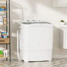 Portable Washing Machine, 14 LBS Compact Mini Washer And Dryer Combo, Semi-Automatic Twin Tub Washer With Drain Pump For Dorms, Apartments, RVs - View 1