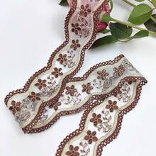 1 Yard Embroidered Lace Trim, DIY Collar, Cuff, Skirt Hem Sewing Accessory, Home Textile Material - 1 Yard - View 1