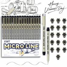Bộ bút bi đầu nhọn Fine Point Series, 12+1 chiếc - Màu đen, đầu nhọn, bao gồm 16 kích cỡ bút khác nhau, bút chuyên dụng cho nghệ sĩ với ngòi 0.3-1.0mm, khô nhanh, mực đen không thấm nước, bộ bút vẽ minh họa đầu nhọn dành cho nghệ sĩ, thích hợp để phác thảo chi tiết, ghi chú, viết nhật ký, vẽ truyện tranh, thư pháp, vẽ kỹ thuật, vẽ tranh biếm họa. Ý tưởng quà tặng tuyệt vời cho mùa tựu trường 2026, đồ dùng văn phòng phẩm nghệ thuật. - Bộ - Xem 4