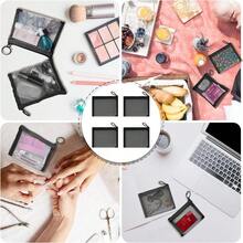 Mesh Pouches (4 Pack), Small Mesh Bags With Zipper Nylon Makeup Pouches Bag Cosmetic Pouch Travel Purse Organizer Insert Diaper Inside Bag Organizers Home Organizing Size See Through Cute Black,Makeup Pouch,Travel Essentials - 彩色 - 查看 7