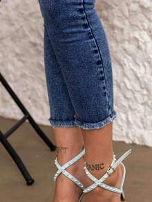 Women's Capri Jeans With Lycra That Lifts The Buttocks. 6919 - Rửa tối - Xem 3