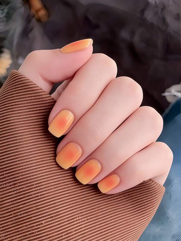 Add A Touch Of Romance With 24pcs Press On Nails Full Coverage Fake Nail Tips For Women And Girls Includes 1sheet Adhesive Tabs & 1pc Mini File Suitable For Office Daily Wear False Nails Jelly Glue Is Randomly Shipped