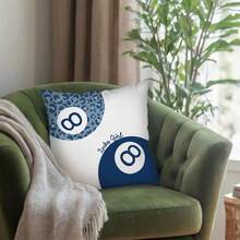 1pc Leopard Lucky 8 Ball Pillow Cases Stylish Cheetah Leopard Pattern Funky Preppy Black Billiards Decorative Cushion Covers, Machine Washable, Decorative Pillows, 100% Polyester Pillow Covers For Couch Sofa Bed Chair  Office Car Decor Party Holiday Decorations  Birthday, Christmas, Gift For Women, Friends And Family-18*18Inch ( Do Not Include Insert) - 5 - 查看 3