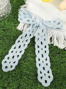1pc Vintage Crochet Headband, Lightweight Hollow Bowknot Hair Accessory, Suitable For Beach Vacation And Summer Fashion - Multicolor - View 10