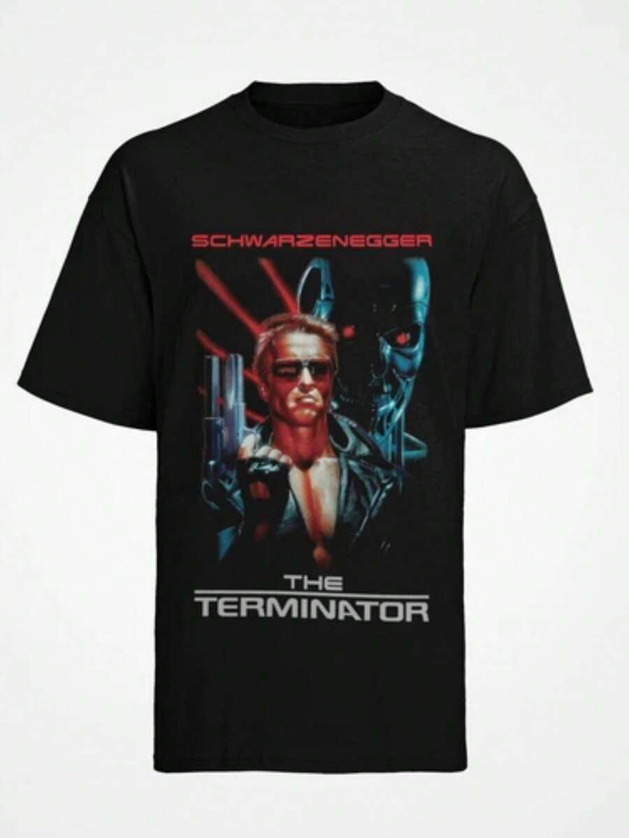 Retro Terminator Arnold Klassiker-Film Herren T-Shirt Baumwolle S-XXXL - màu đen - Xem 1