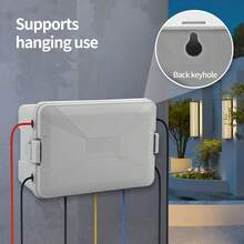 Outdoor Electric Box 32 X 22 X 13 Cm, Cover For Outlet, Extension Cord, Timer & Power Strip Protection For Garden, Patio & Holiday Lights - Grey - View 9